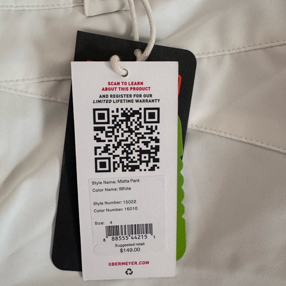 Obermeyer White Thermo Pants - Picture 3 of 4